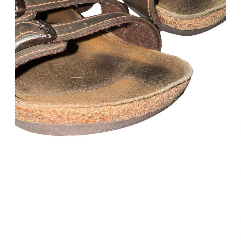 Birkis‎ Birkenstock Kids Rio Sandals Brown Leather Triple Strap Size 33 210 L2